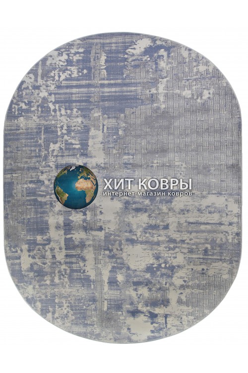 Российский ковер Rimma Lux 36874 Серый-голубой овал